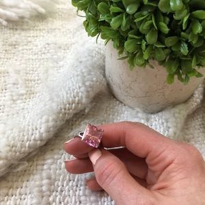 Pink Crystal Ring | Silver | Costume